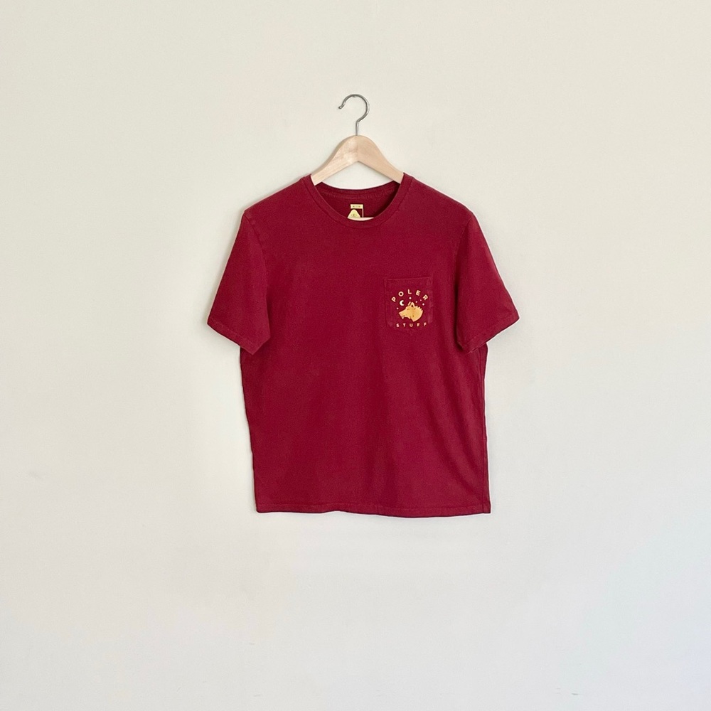 Poler Starry Night Pocket Dog Graphic Burgundy T Shirt Men’s size Medium
